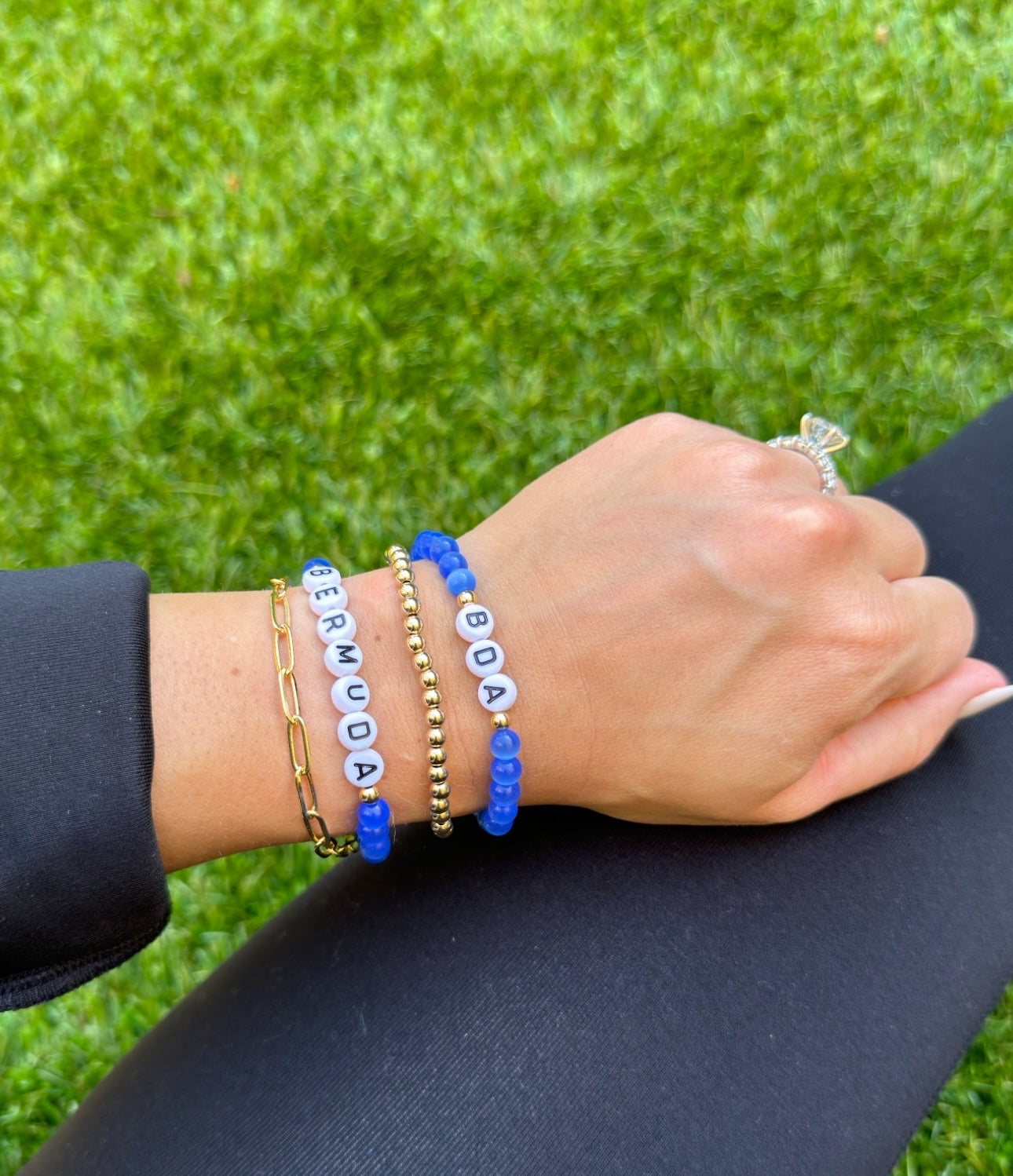 Dark Blue Custom Stretch Bracelet