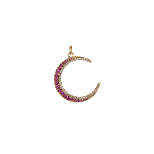 Pink Crescent Charm GF