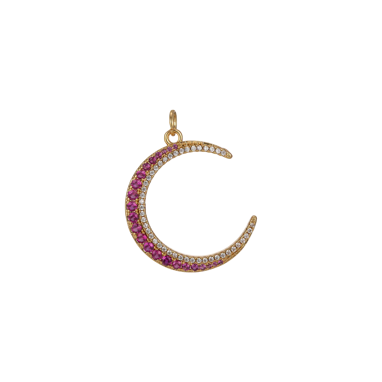 Pink Crescent Charm GF