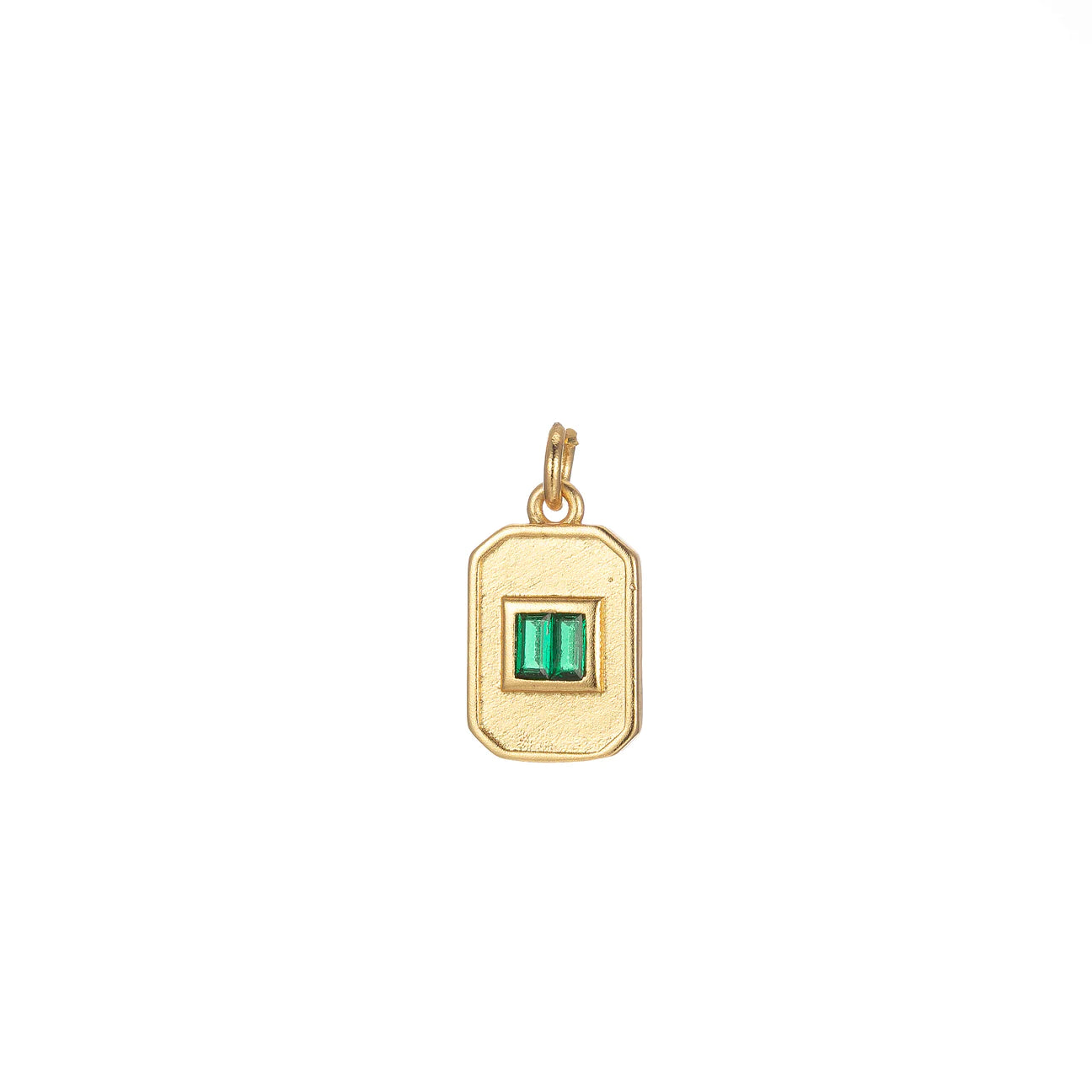 Dainty Emerald Green CZ Square