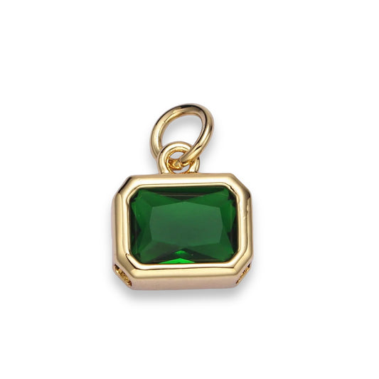 Birthstone Baguette CZ 14k GF Charm