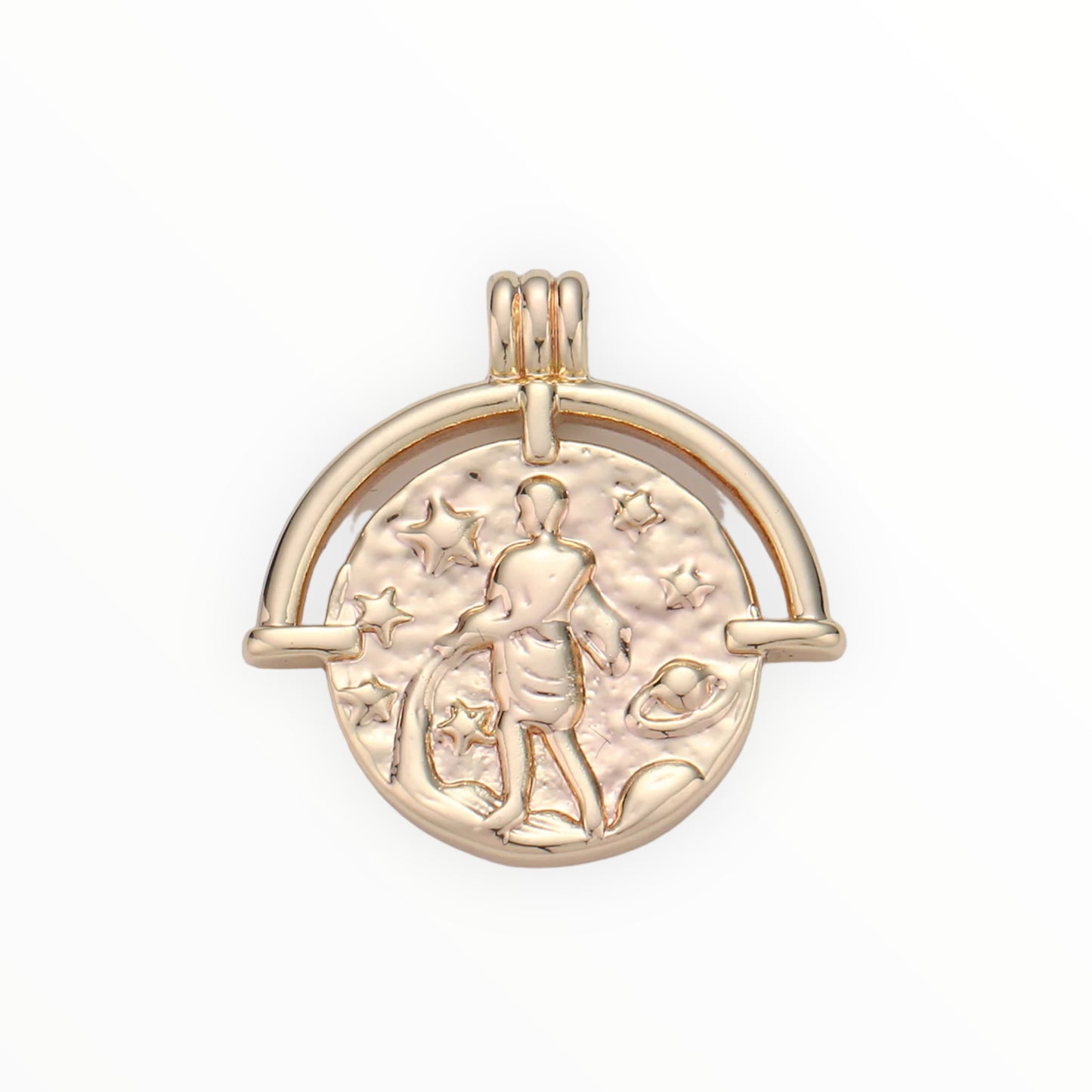 Medallion Zodiac Charm 14k GF