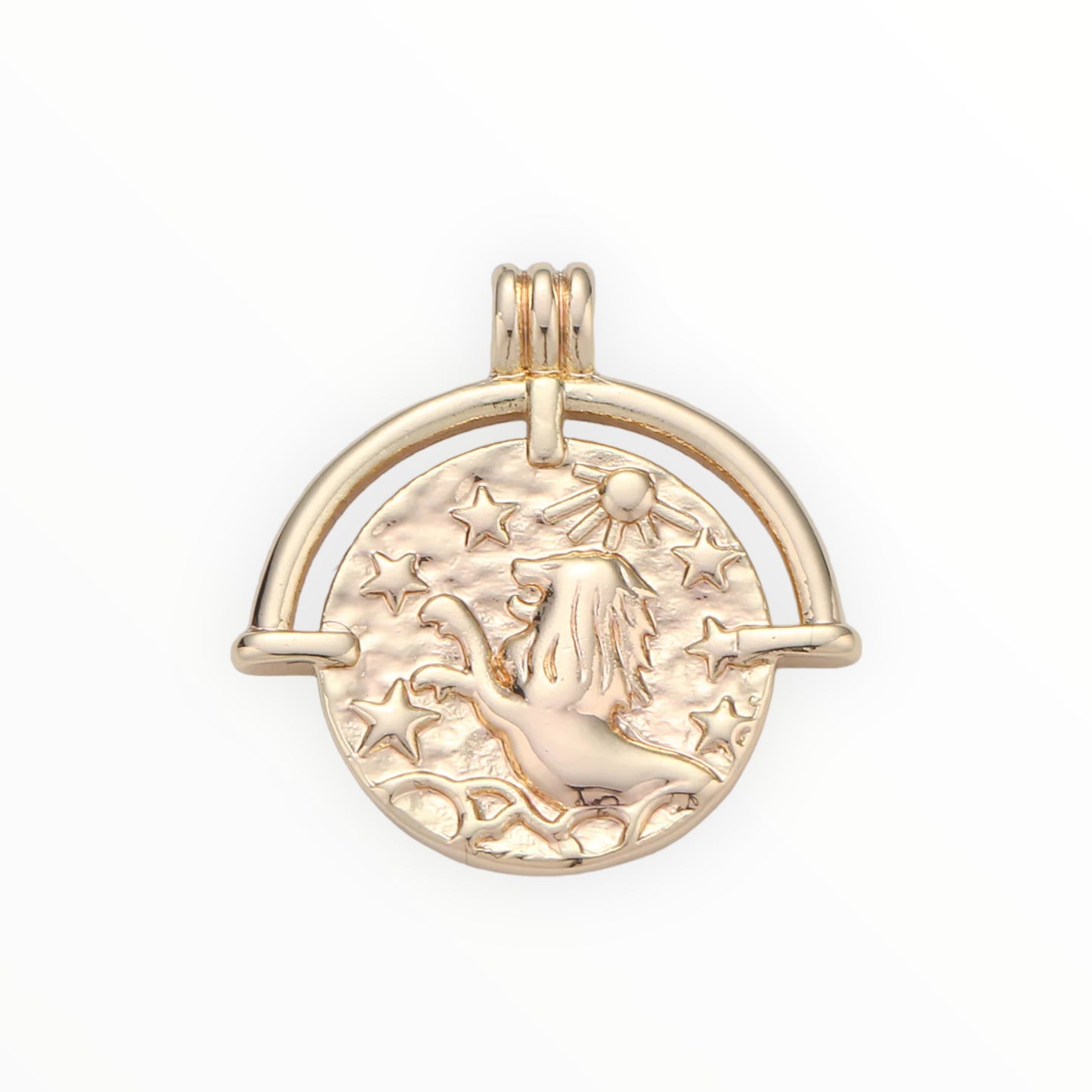 Medallion Zodiac Charm 14k GF