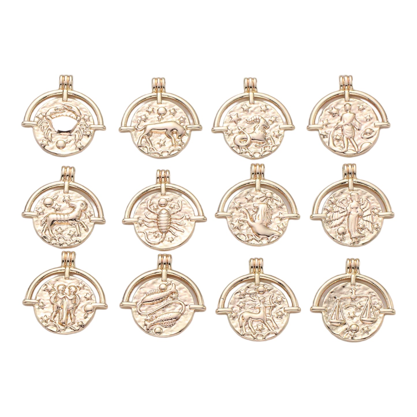 Medallion Zodiac Charm 14k GF