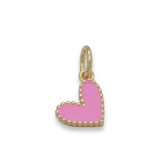 Tiny Enamel Heart GF Charm