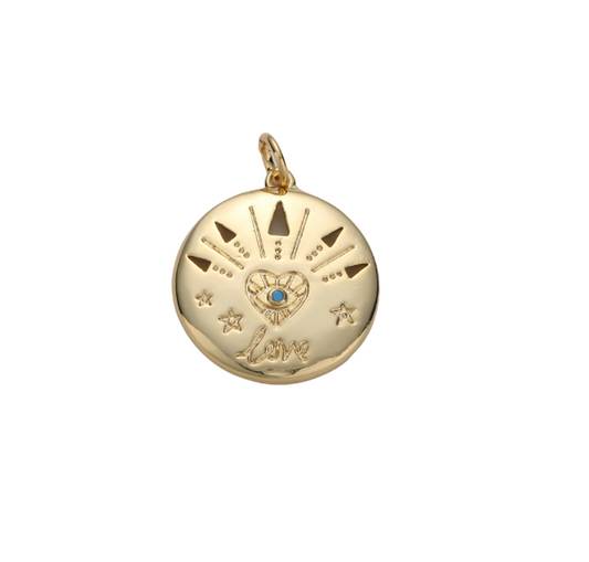 Love Circle Pendant 14k GF