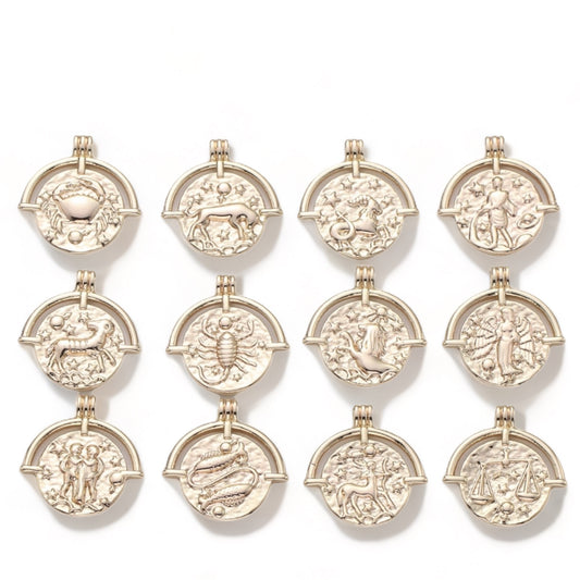 Medallion Zodiac Charm 14k GF