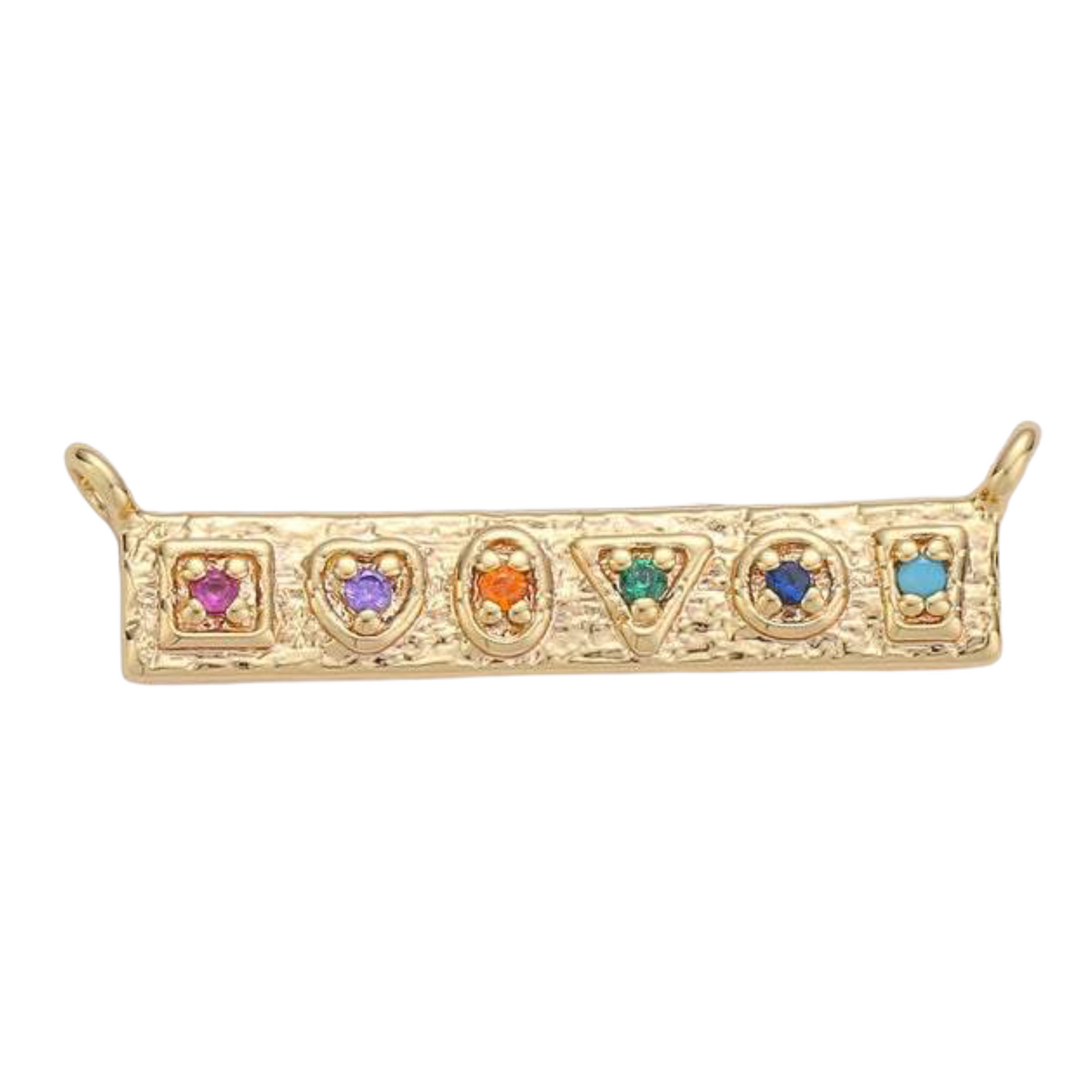 Rainbow Bar Charm 24K GF