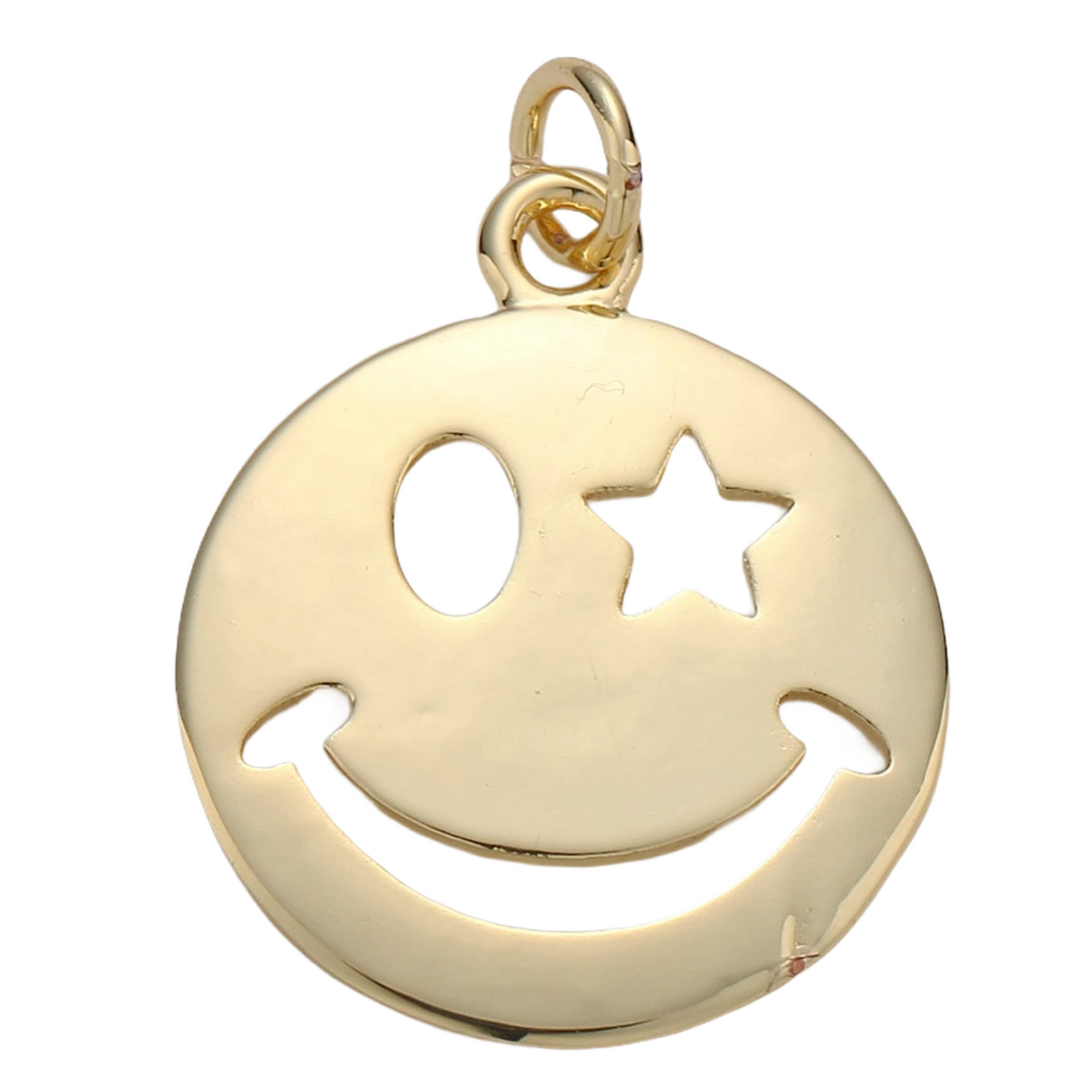 Happy Face Charm 14k GF